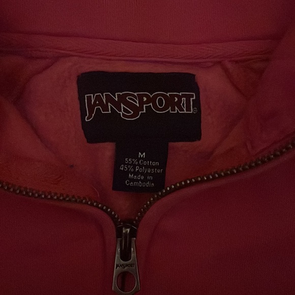 college quarter-zip crewneck pink rowan university jansport medium women’s top - Picture 2 of 3